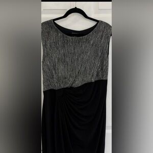 Enfocus Studio Black and Silver Textured Dress